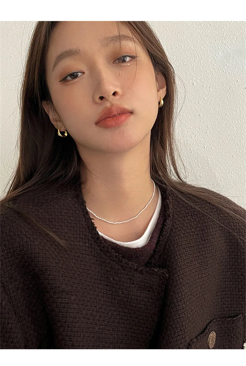 925 Sterling Silver Earrings for Women Ear Hoop Versatile Sweet Girl Fashion Jewery New Year Gifts Accessories